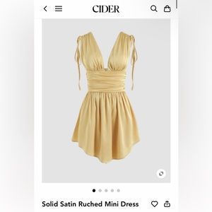 Cider gold/yellow satin mini dress